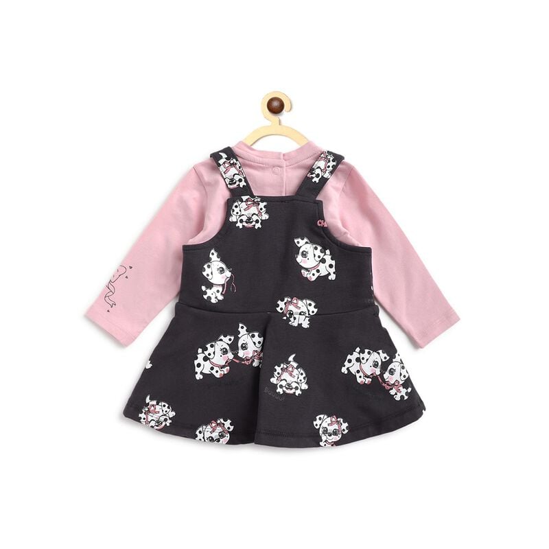 T-Shirt - Dungaree Skirt Set With Print (2Pc) image number 1